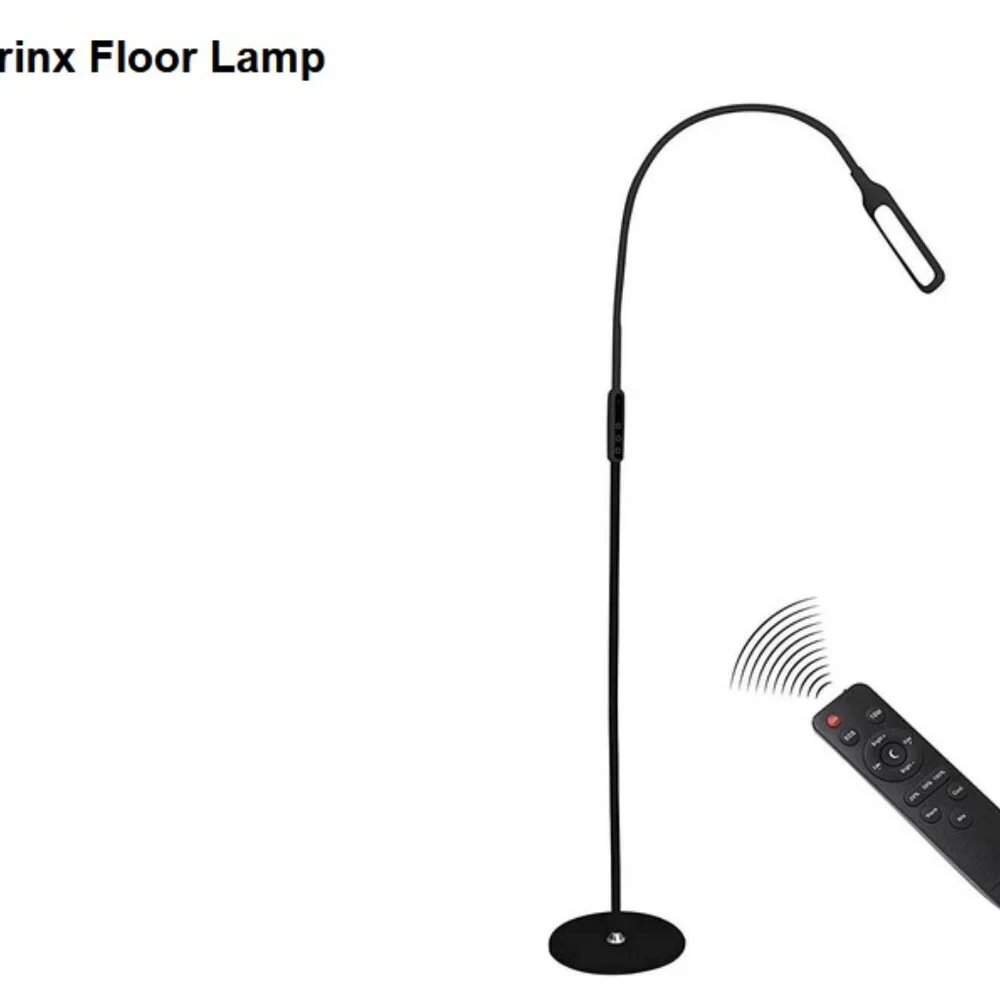(New) Syrinx LED Floor Lamp with Remote (Black)